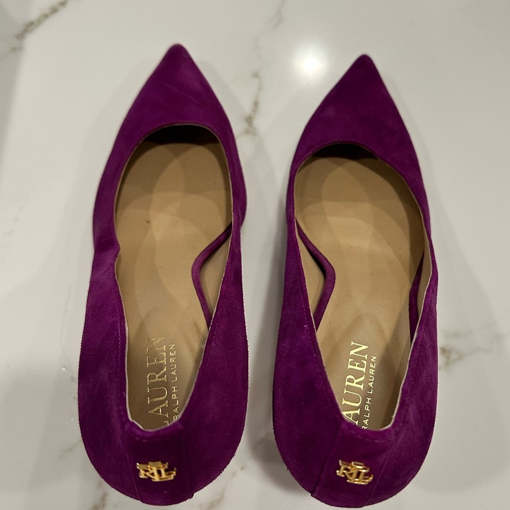 Lauren Ralph Lauren Lanette Pink Suede Pointed-Toe Heels Size 8.5 - Picture 5 of 6